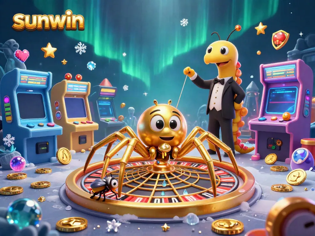 Experience thrilling bets at sunwin's roulette wheel in this immersive 3D casino scene.