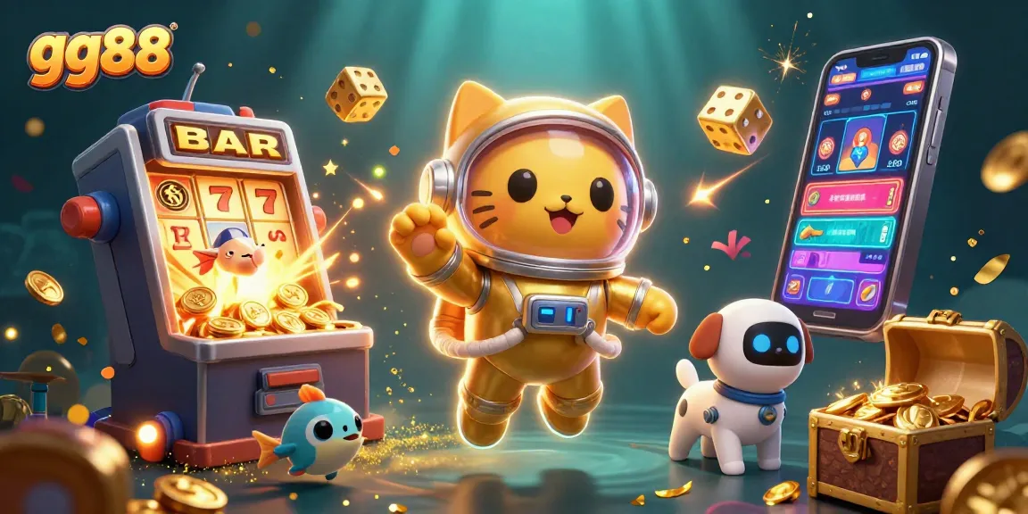 Experience the vibrant adventures in gambling with gg88's exciting cinematic illustration.