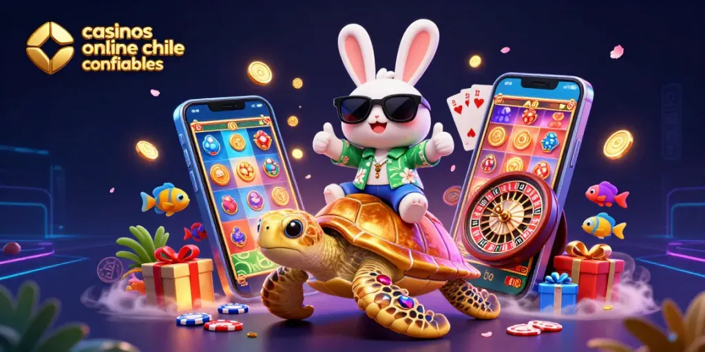 Casinos online Chile confiables con elementos de juego animados que destacan la diversión del juego.