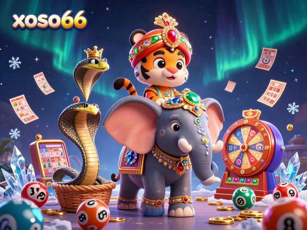 Experience the excitement of xoso66 with stunning 3D scenes of lottery games and characters in action.