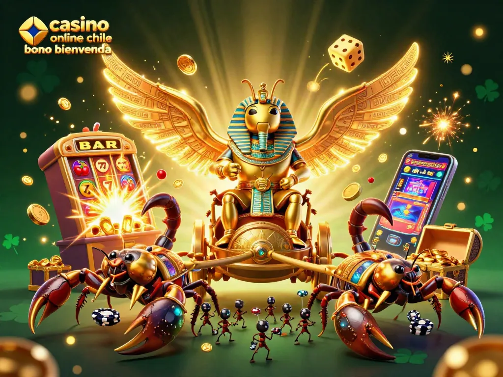 Disfruta de bonos y juegos en el casino online Chile bono de bienvenida, con una escena llena de acción y personajes únicos.