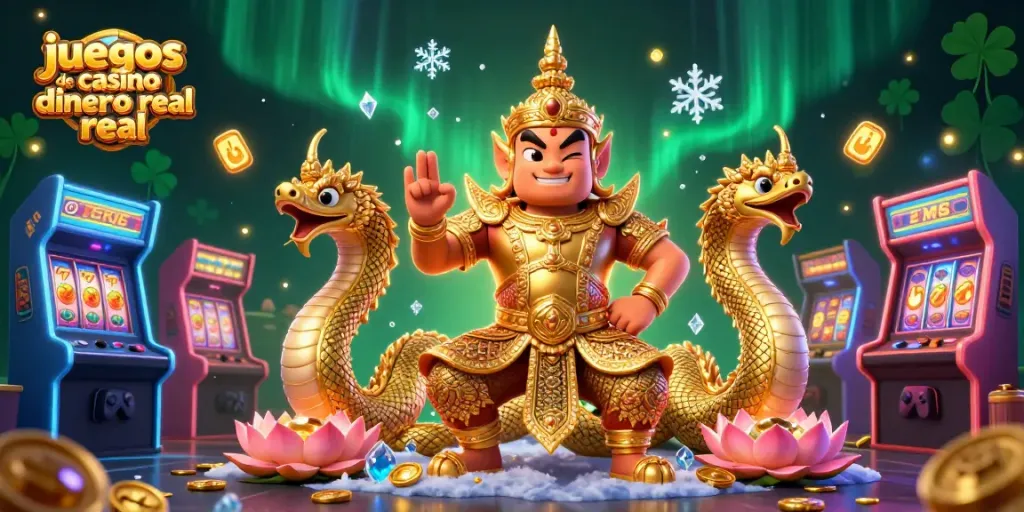 Juega emocionantes juegos de casino con dinero real en esta ilustración vívida.