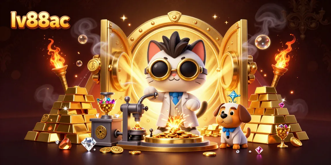 Experience thrilling gameplay at lv88ac with vibrant gold and gem-filled casino scene.