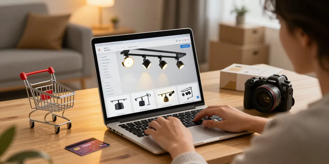 Sina magnetica for LED lights in an online shopping scene, showcasing premium products and best deals on a digital marketplace.