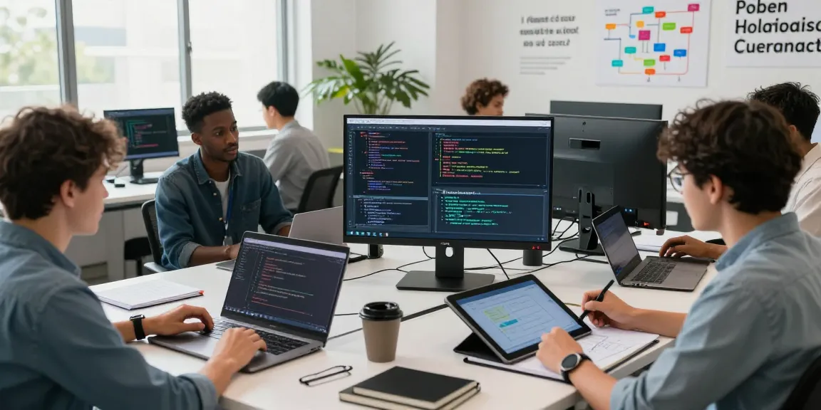 Team collaboration to build internal tools with AI in a modern workspace.