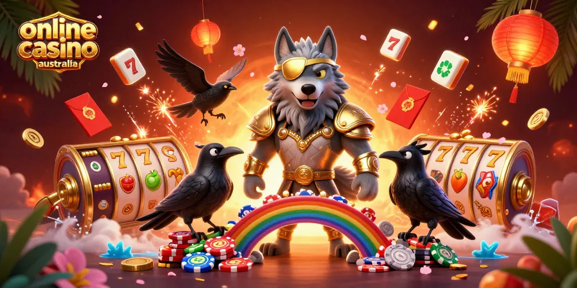 Engage in the vibrant world of online casino Australia with Odin and his ravens amid glowing treasures.