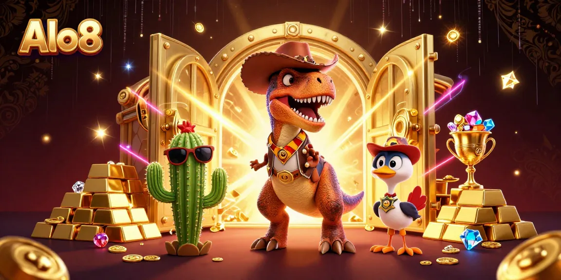 Experience Alo8 casino action featuring a vibrant 3D scene with characters and thrilling gambling elements.