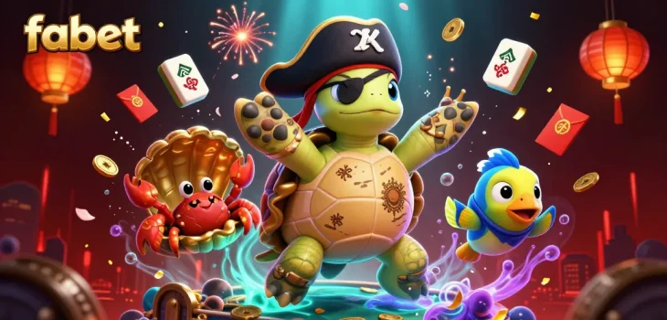 Expand your winning chances with fabet's exciting characters amidst vibrant casino elements.