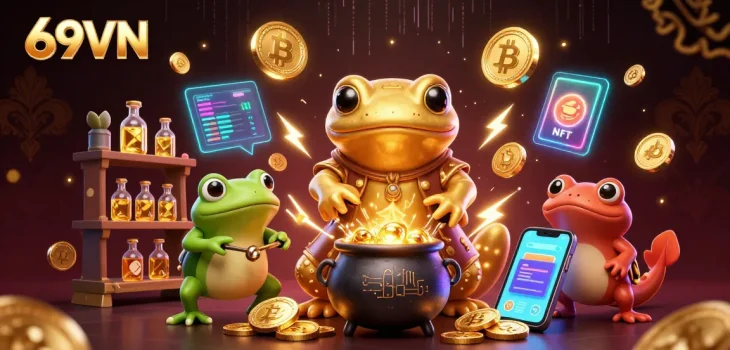 Engage with 69VN's dynamic online gambling scene, featuring mystical alchemy and cryptocurrency elements.