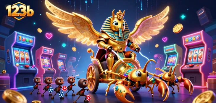 Engage with the 123b gaming world, featuring vibrant casino elements and dynamic characters.