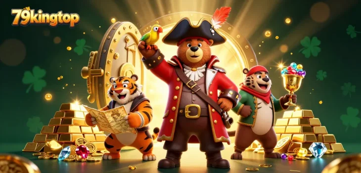 Explore 79kingtop's exciting casino adventure with a treasure-filled pirate scene!