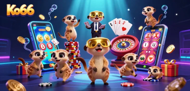 Experience thrilling wins at Ko66 with our lively meerkats orchestrating a casino adventure!